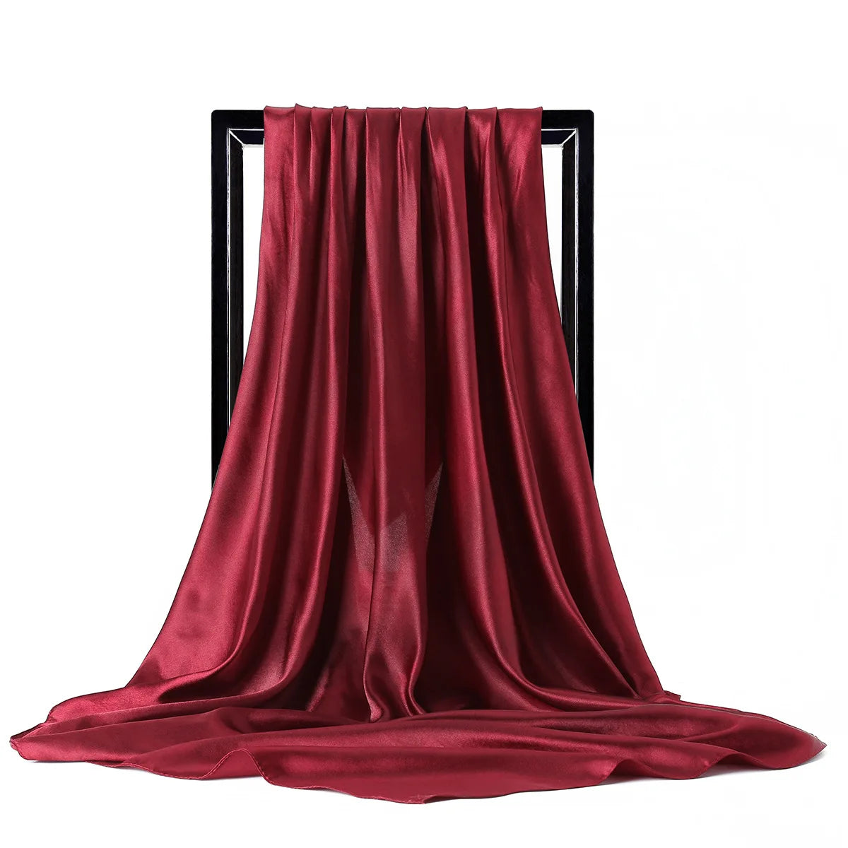 Solid Square Scarf with Smooth Satin Style Finish