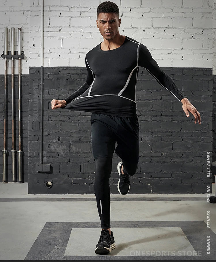 Men's Fitted Training Leggings for Gym and Running