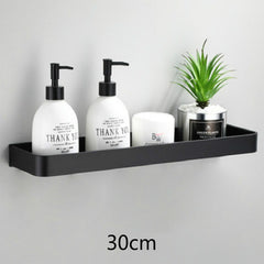 Bathroom Shelf No Drill Organizer Shower Storage Rack Black Corner Shelves Wall Mounted Aluminum Toilet Shampoo Holder