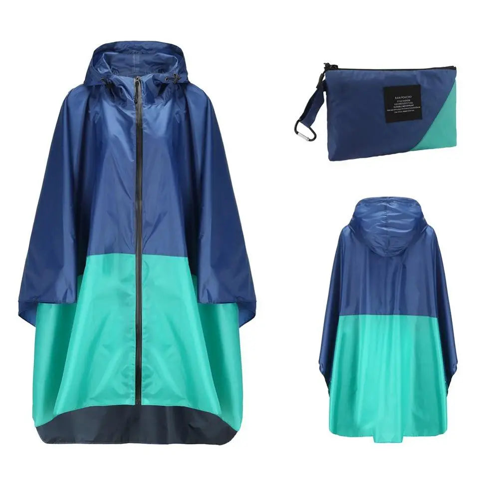 Hooded Printed Poncho for Layering over Tops and Dresses