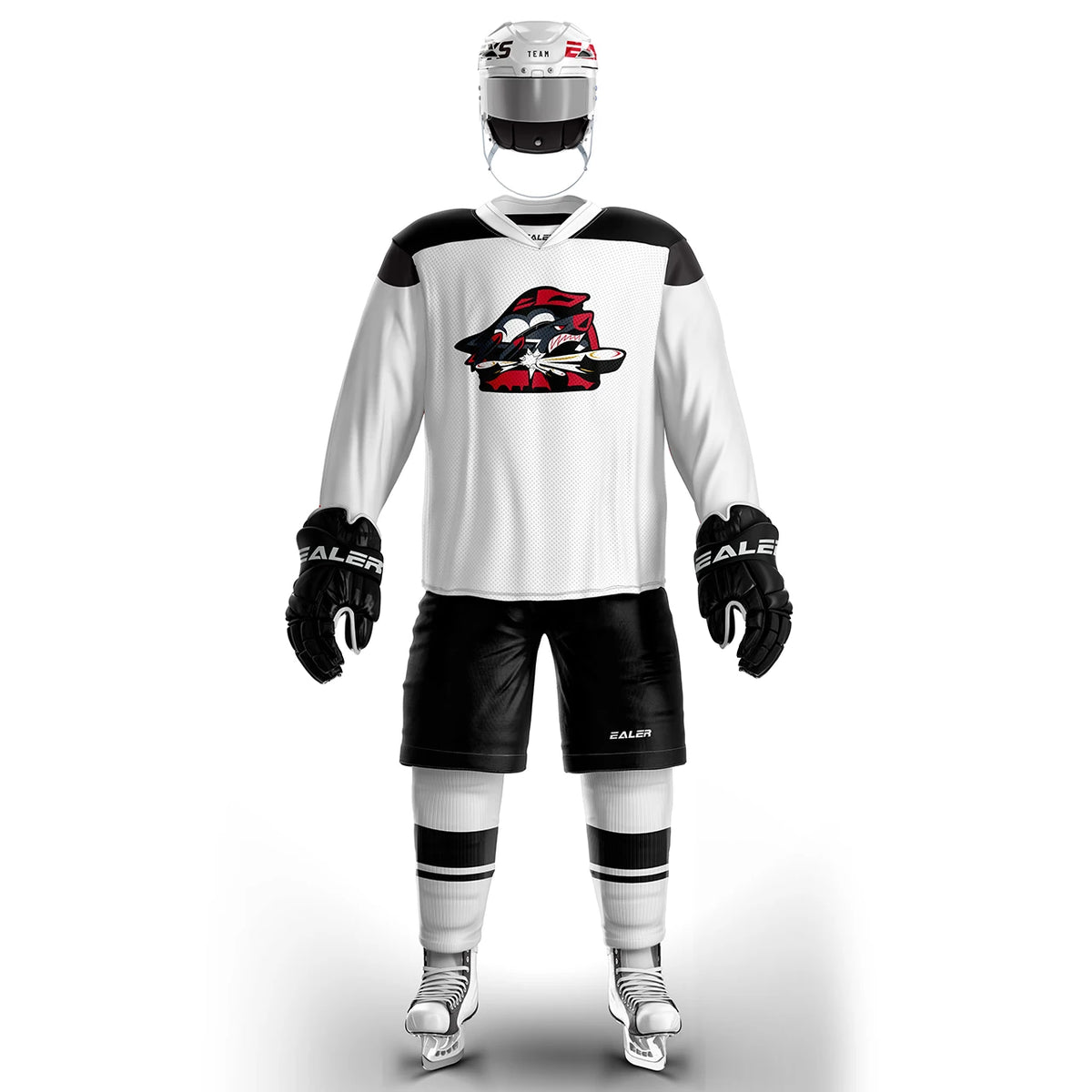 Han Duck high-quality light and thin breathable white personalized ice hockey practice jersey & large street shirt-all sizes