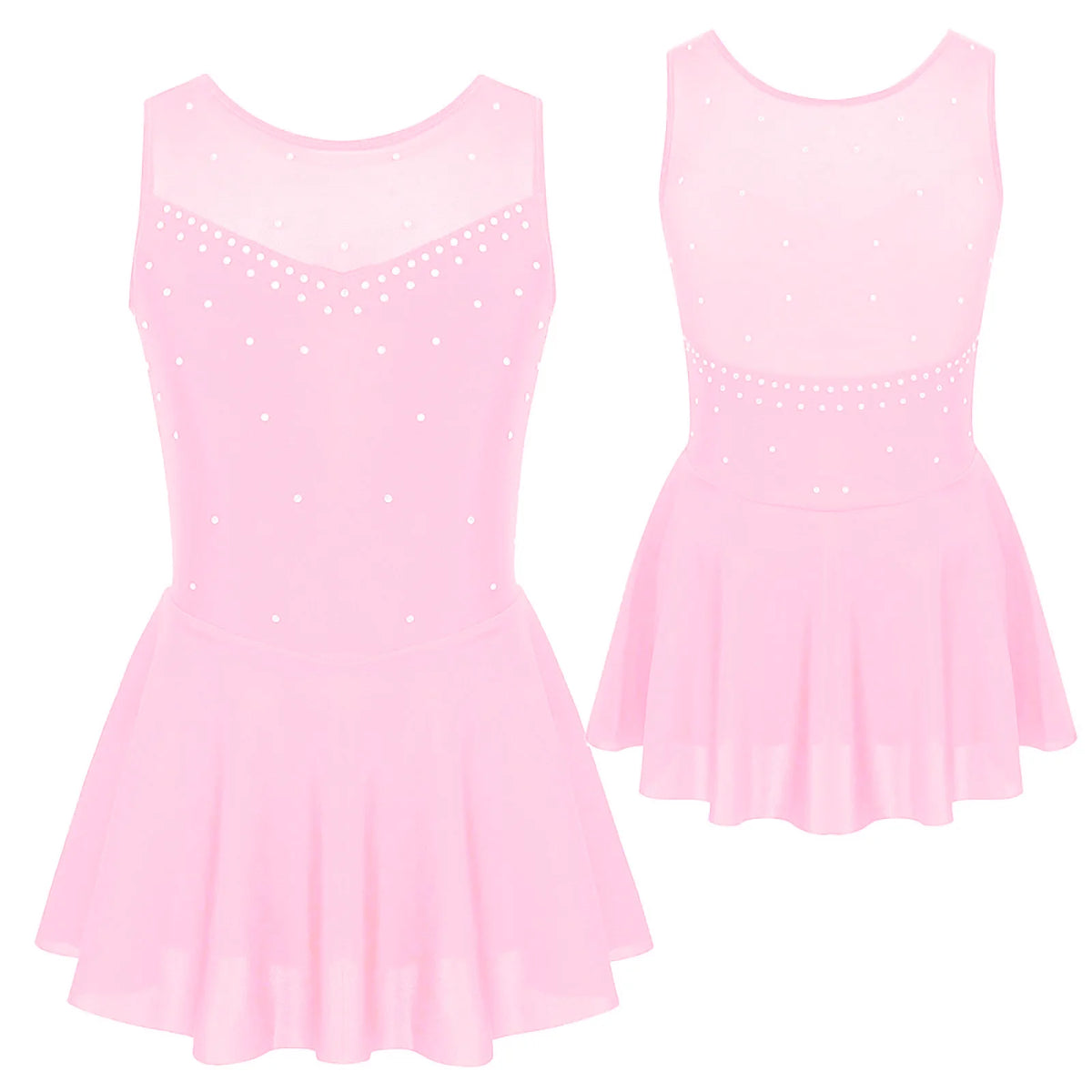 Girls' Lyrical Dance Costume Styles with Rhinestones and Skirted Outfit Options