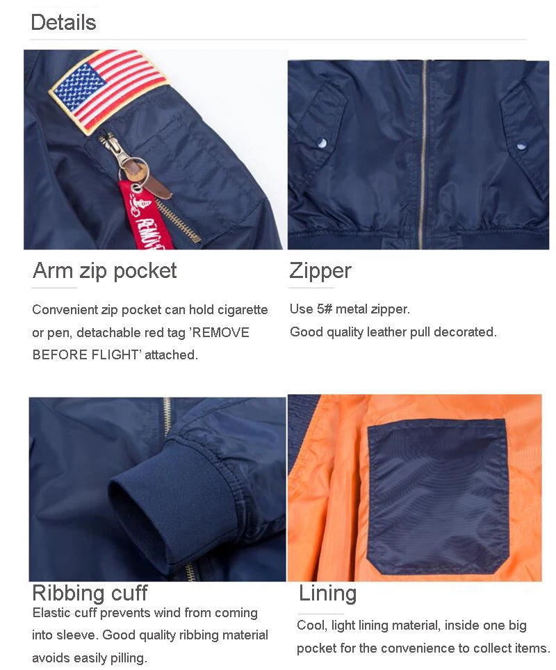 2023 Thin MA-1 hip hop streetwear letterman varsity jacket american college style wholesale baseball bomber flight jacket men