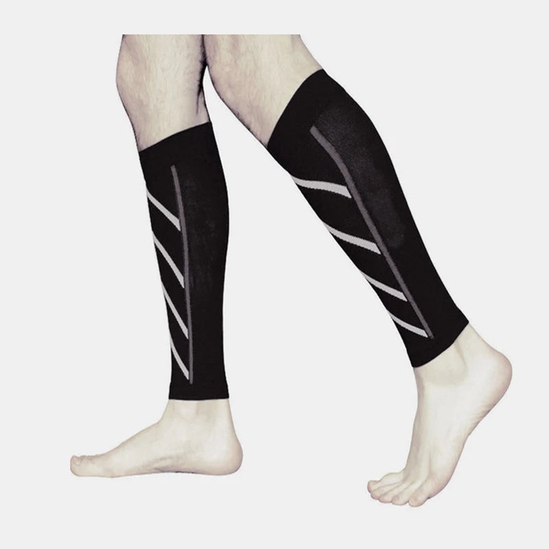Patterned Calf Sleeves with Contrasting Line Design Details