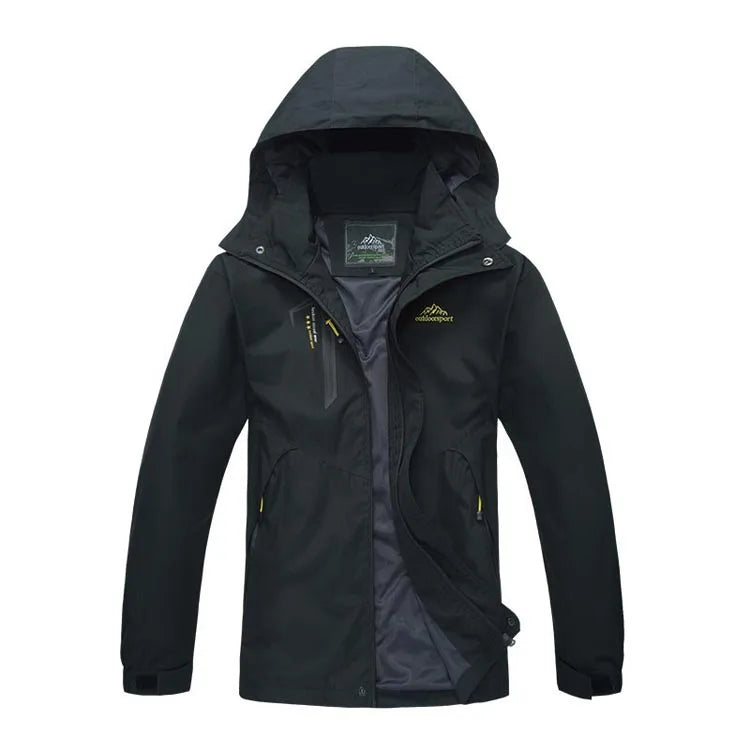 Color Block Hooded Full Zip Long Sleeve Outdoor Jacket