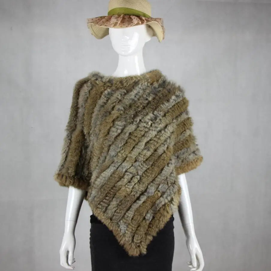 Textured Pointed Hem Poncho for Layering over Outfits