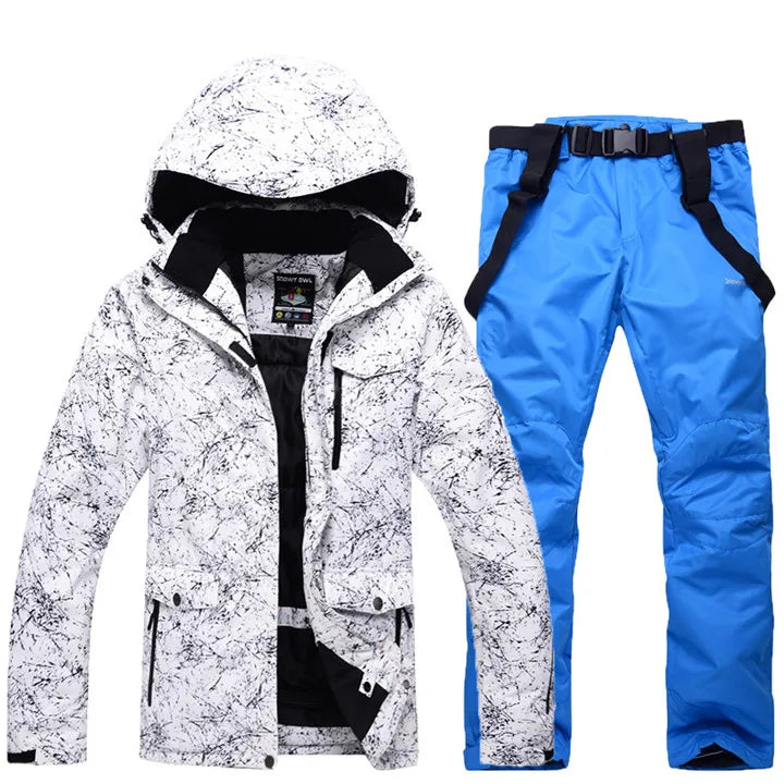 Hooded Ski Jacket and Pants Clothing Set with Style Options