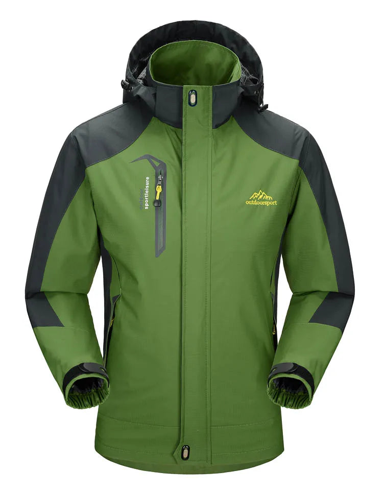 Color Block Hooded Full Zip Long Sleeve Outdoor Jacket