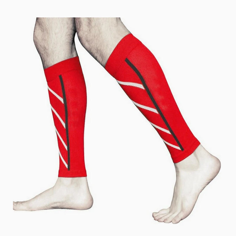Patterned Calf Sleeves with Contrasting Line Design Details