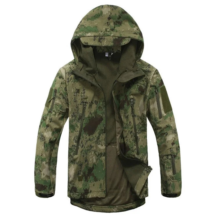 Lurker Soft Shell Camouflage Jacket Men Waterproof Hunting Clothing Warm Camo Tactical Jackets Outdoor Combat Hoodie Coat