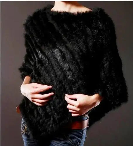 Textured Pointed Hem Poncho for Layering over Outfits