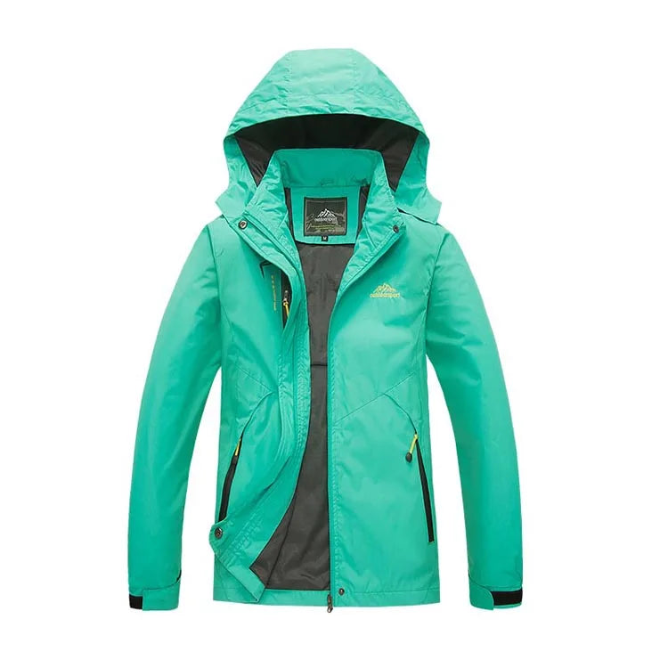 Color Block Hooded Full Zip Long Sleeve Outdoor Jacket