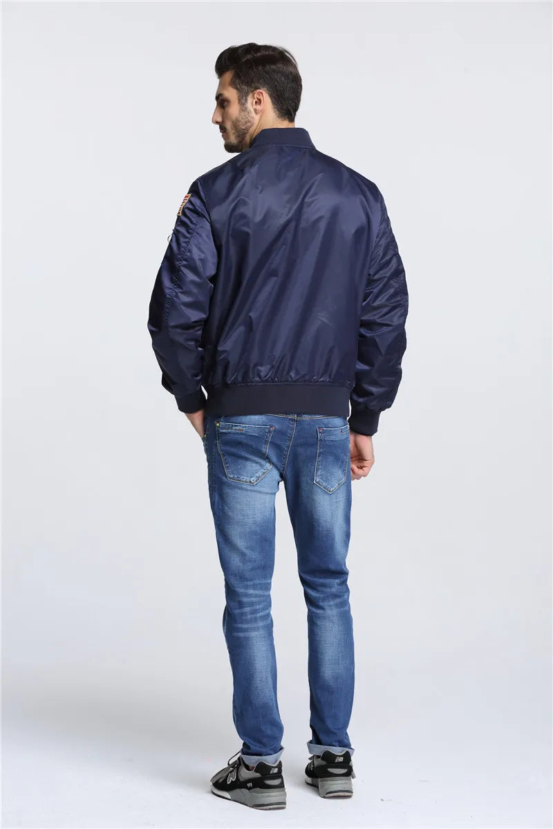 2023 Thin MA-1 hip hop streetwear letterman varsity jacket american college style wholesale baseball bomber flight jacket men