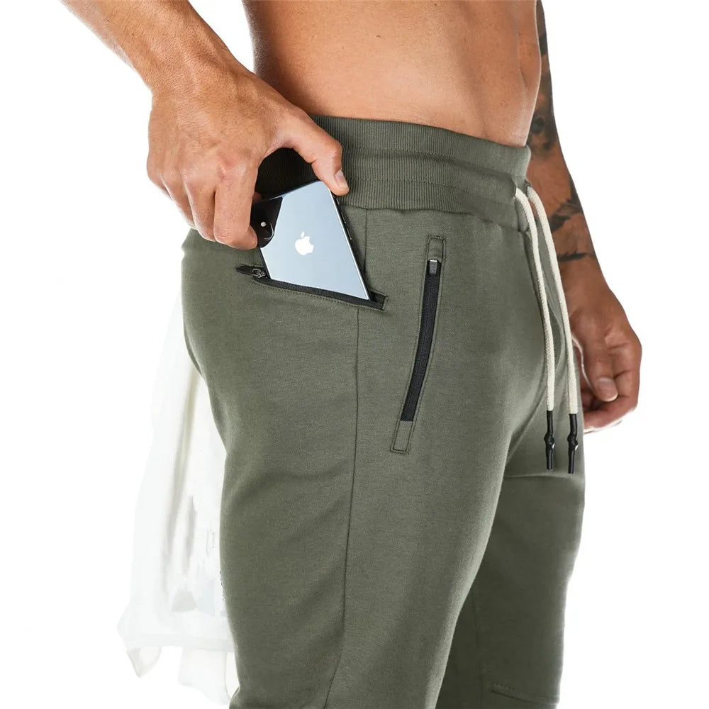 Men's Polyester-Cotton Slim-Fit Ankle-Length Jogger Pants with Drawstring Waist for Casual Outfits