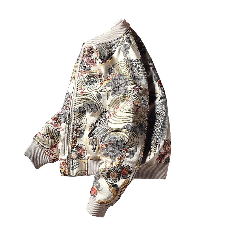 Long Sleeve Casual Streetwear Jacket with Front Closure and Pockets