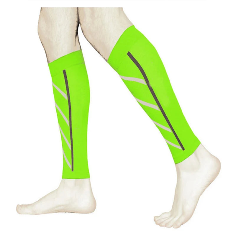 Patterned Calf Sleeves with Contrasting Line Design Details