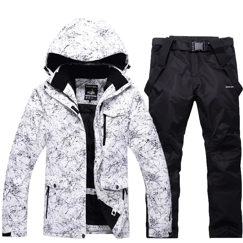 Hooded Ski Jacket and Pants Clothing Set with Style Options