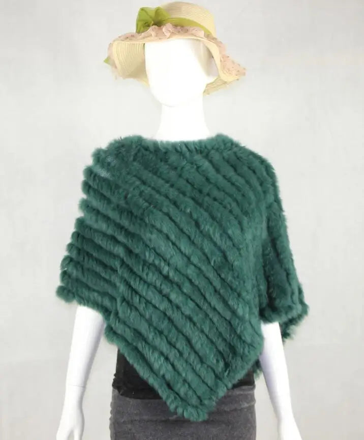 Textured Pointed Hem Poncho for Layering over Outfits