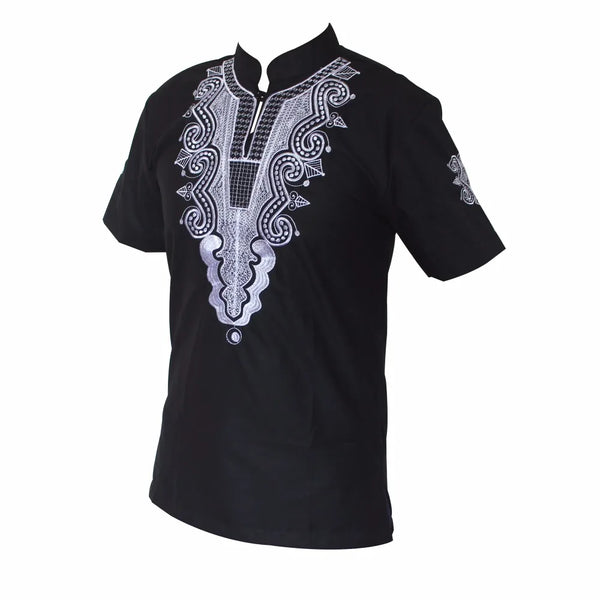 5 Colors African Fashion Men/women Unique Embroidery Design Causal T-shirt Cool Outfit Tops High Quality