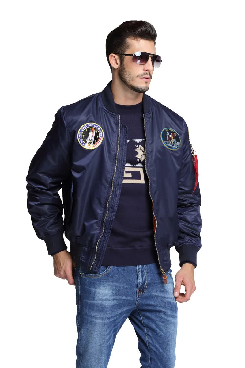2023 Thin MA-1 hip hop streetwear letterman varsity jacket american college style wholesale baseball bomber flight jacket men