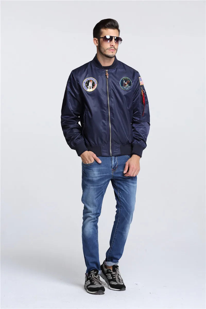 2023 Thin MA-1 hip hop streetwear letterman varsity jacket american college style wholesale baseball bomber flight jacket men