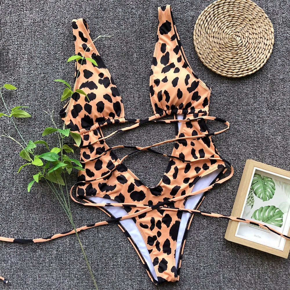 Women's Cutout Strappy Swimwear with One and Two Piece Styles