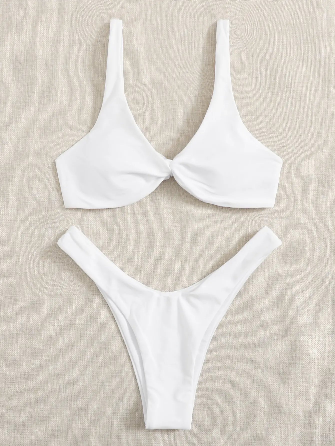 Tie Detail High Leg Bikini