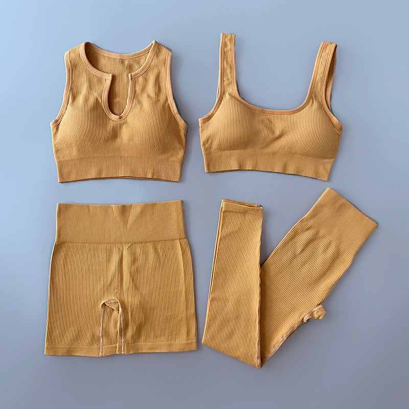 Women's Bra And Variable Bottoms Yoga Set For Workout Outfits