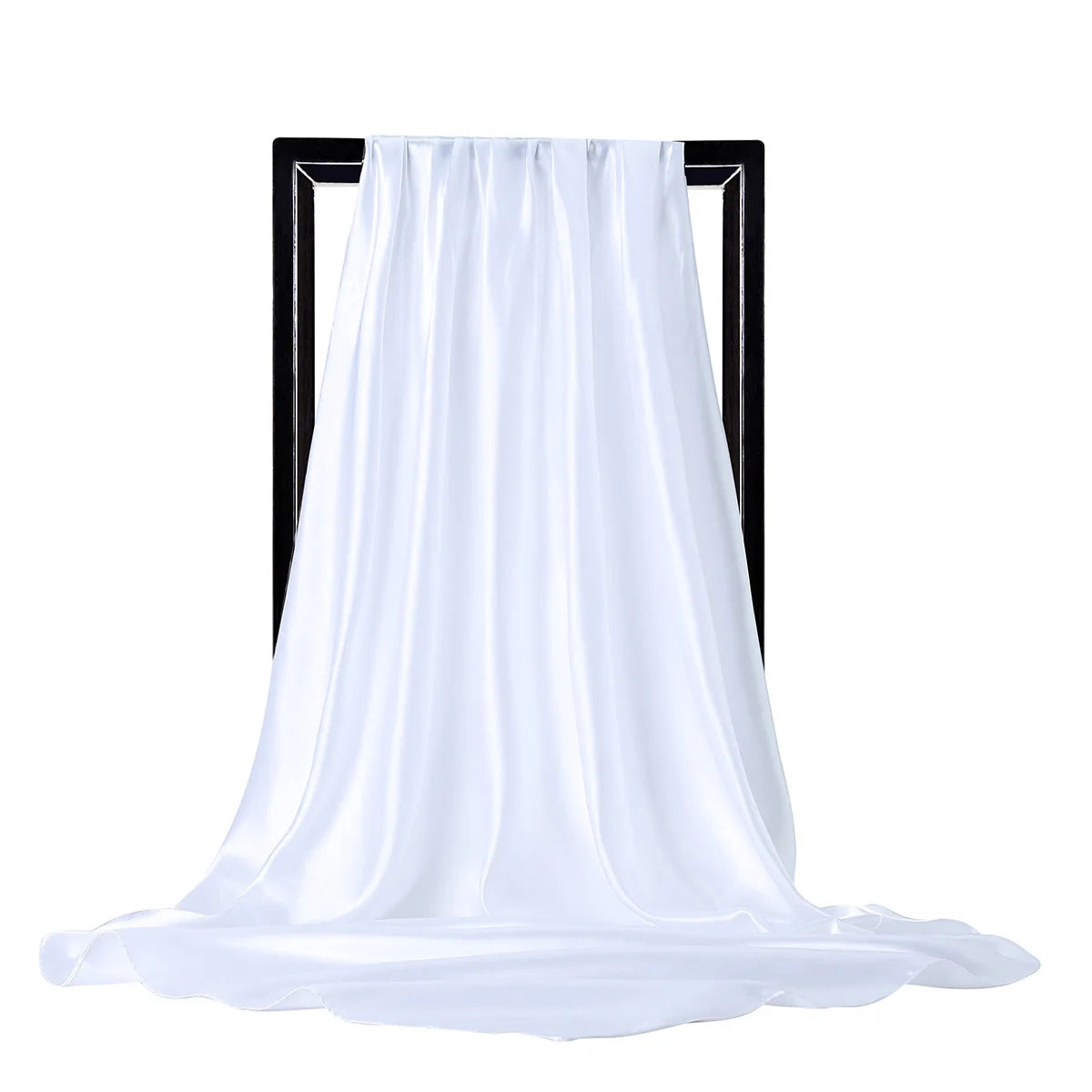 Solid Square Scarf with Smooth Satin Style Finish