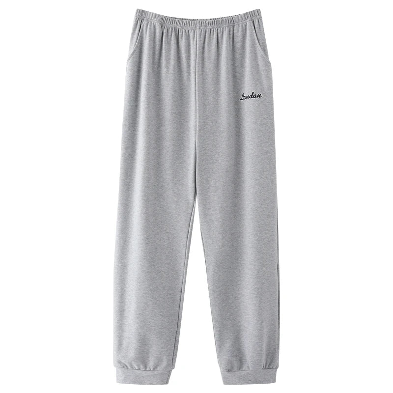 Men's Plaid Elastic Waist Straight Leg Cotton Pajama Pants