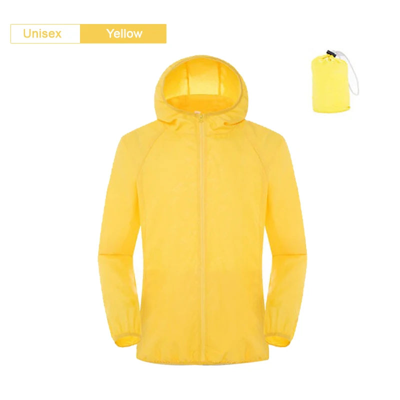 Hooded Long Sleeve Full Zip Outdoor Hiking Jacket with Pockets