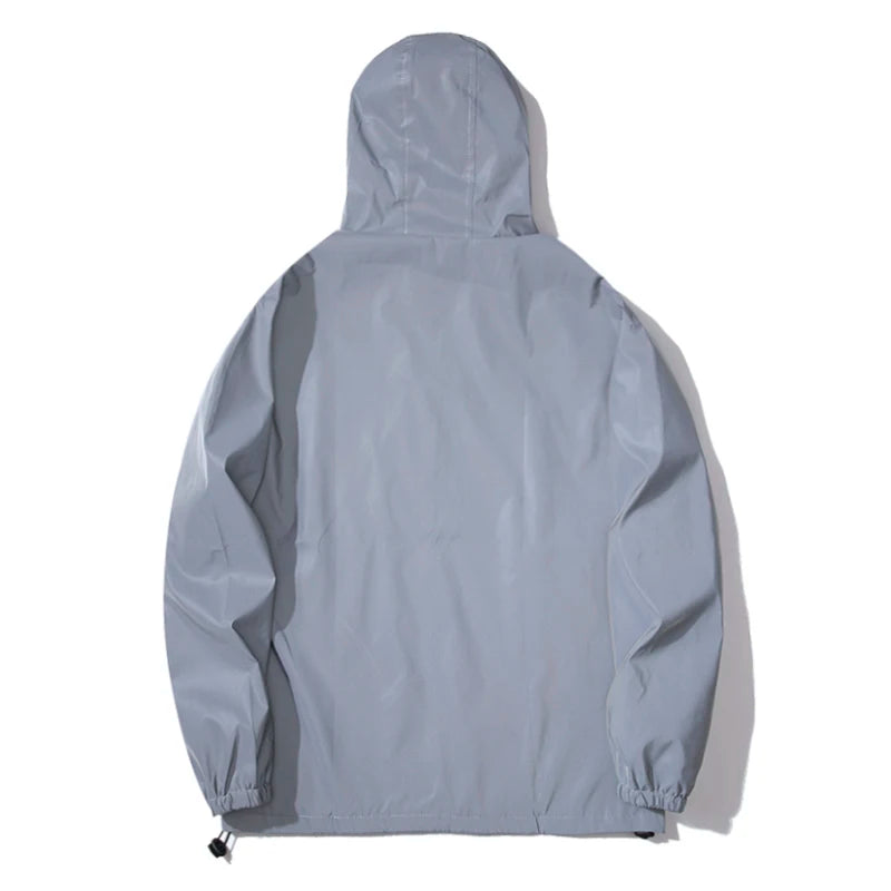 Hooded Long Sleeve Full Zip Casual Streetwear Outer Jacket