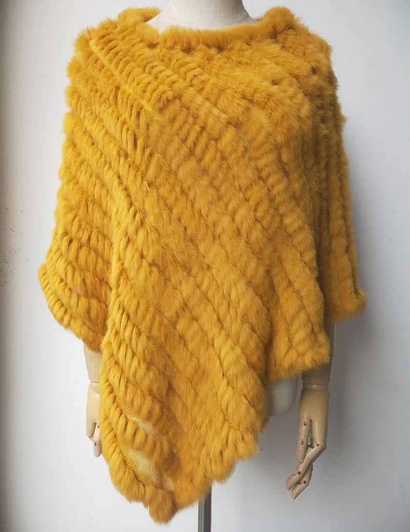 Textured Pointed Hem Poncho for Layering over Outfits