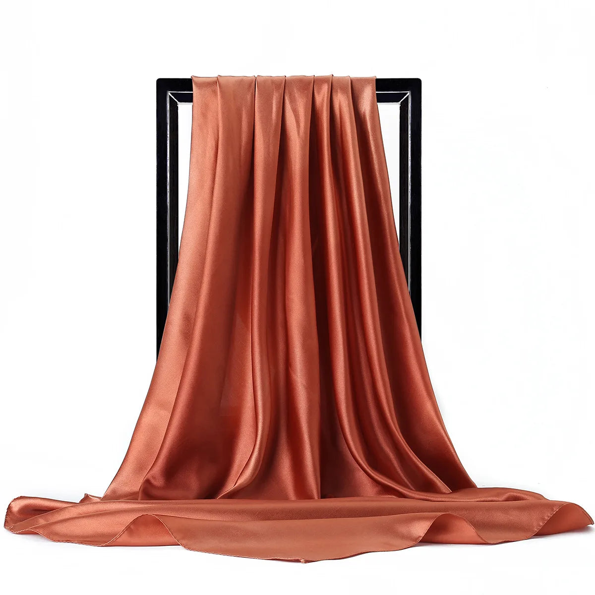 Solid Square Scarf with Smooth Satin Style Finish