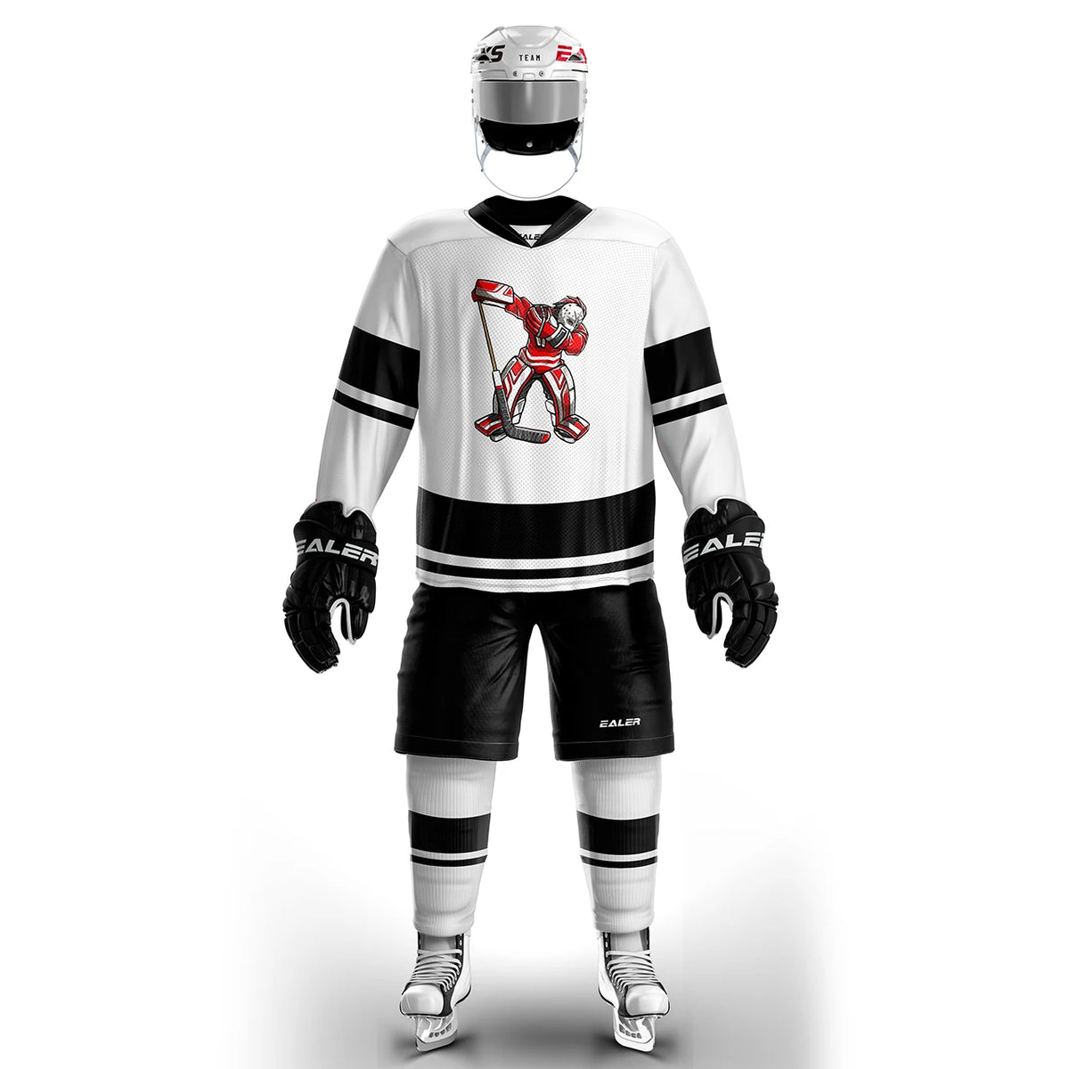 H400 series high-quality light and thin breathable white personalized ice hockey practice jersey & large street shirt-all sizes