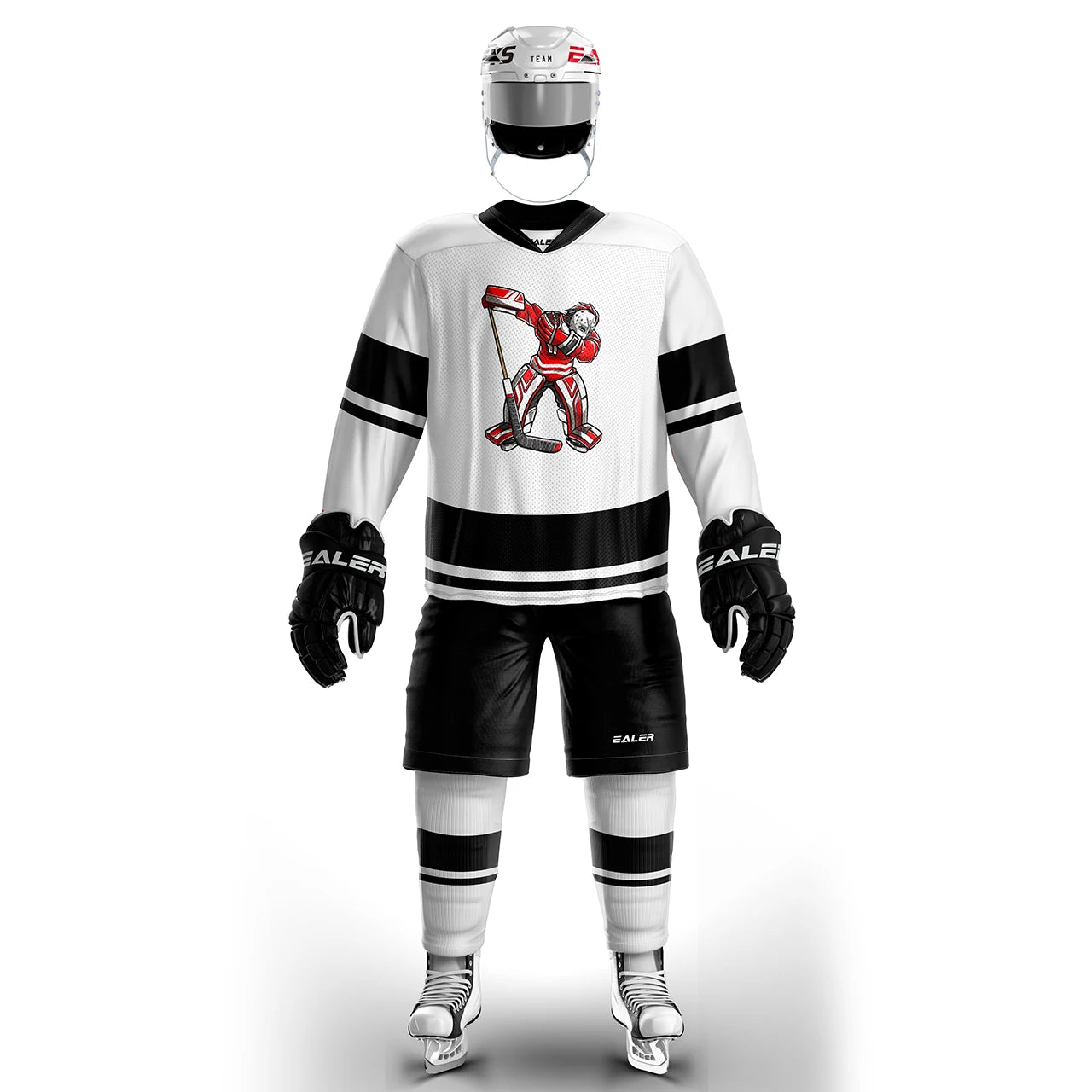 H400 series high-quality light and thin breathable white personalized ice hockey practice jersey & large street shirt-all sizes