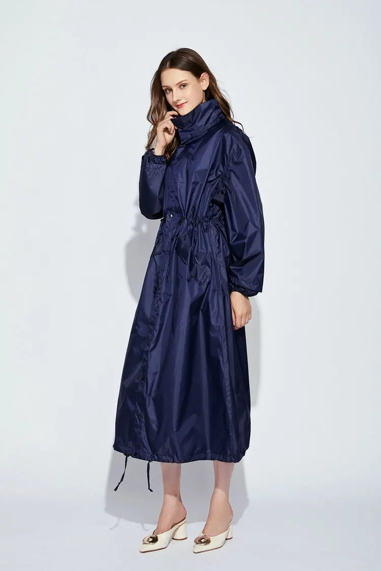 Long Hooded Front Opening Jacket for Layering over Outfits