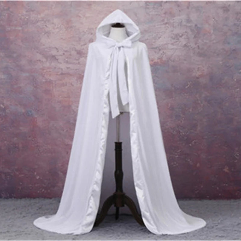 Long Velvet Hooded Cape for Layering over Outfits