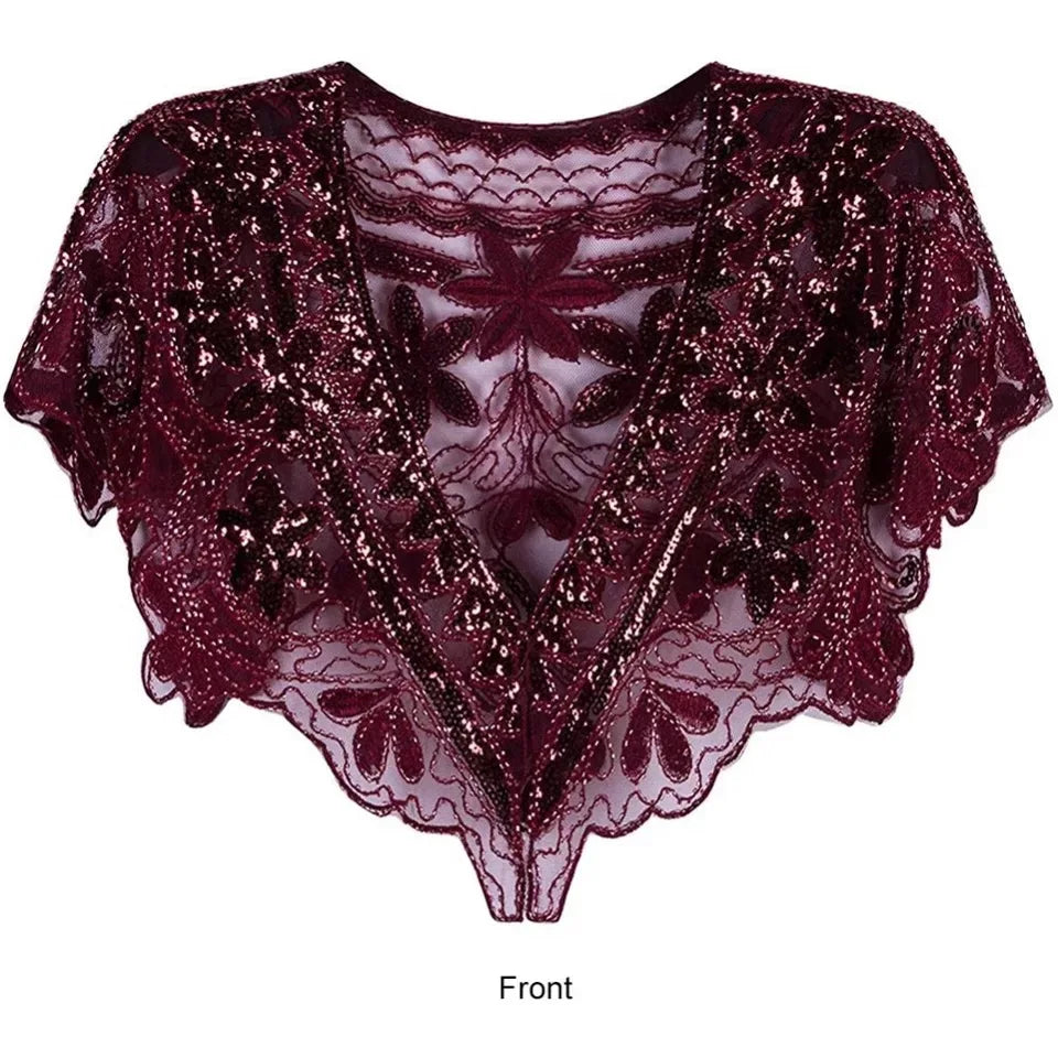 Beaded Scalloped Capelet for Layering over Dresses and Tops