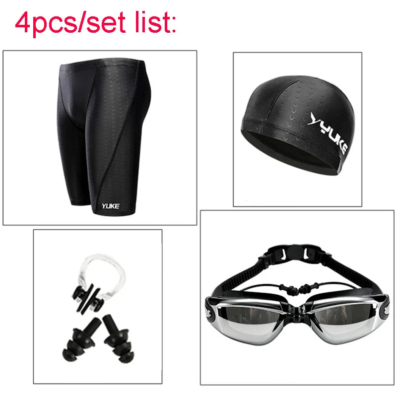 Men's Swimsuit Trunks with Optional Multi-Piece Swimming Accessory Kits for Beach and Pool Wear