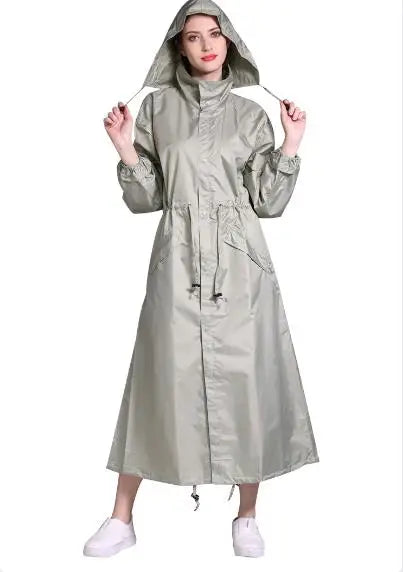 Long Hooded Front Opening Jacket for Layering over Outfits