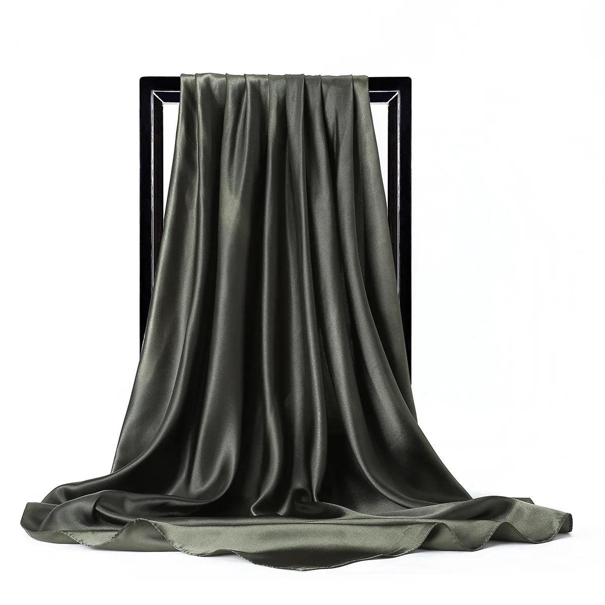Solid Square Scarf with Smooth Satin Style Finish