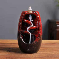 Ceramic Incense Burner Smoke Backflow Waterfall Incense Incense Holder Smoke Waterfall Ornaments for Home Decoration