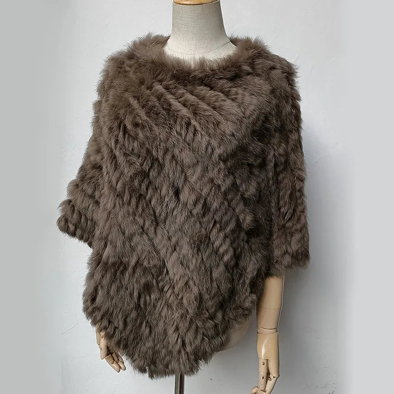 Textured Pointed Hem Poncho for Layering over Outfits