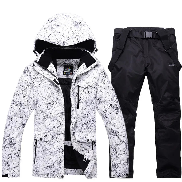 Hooded Ski Jacket and Pants Clothing Set with Style Options