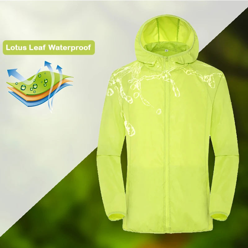 Hooded Long Sleeve Full Zip Outdoor Hiking Jacket with Pockets