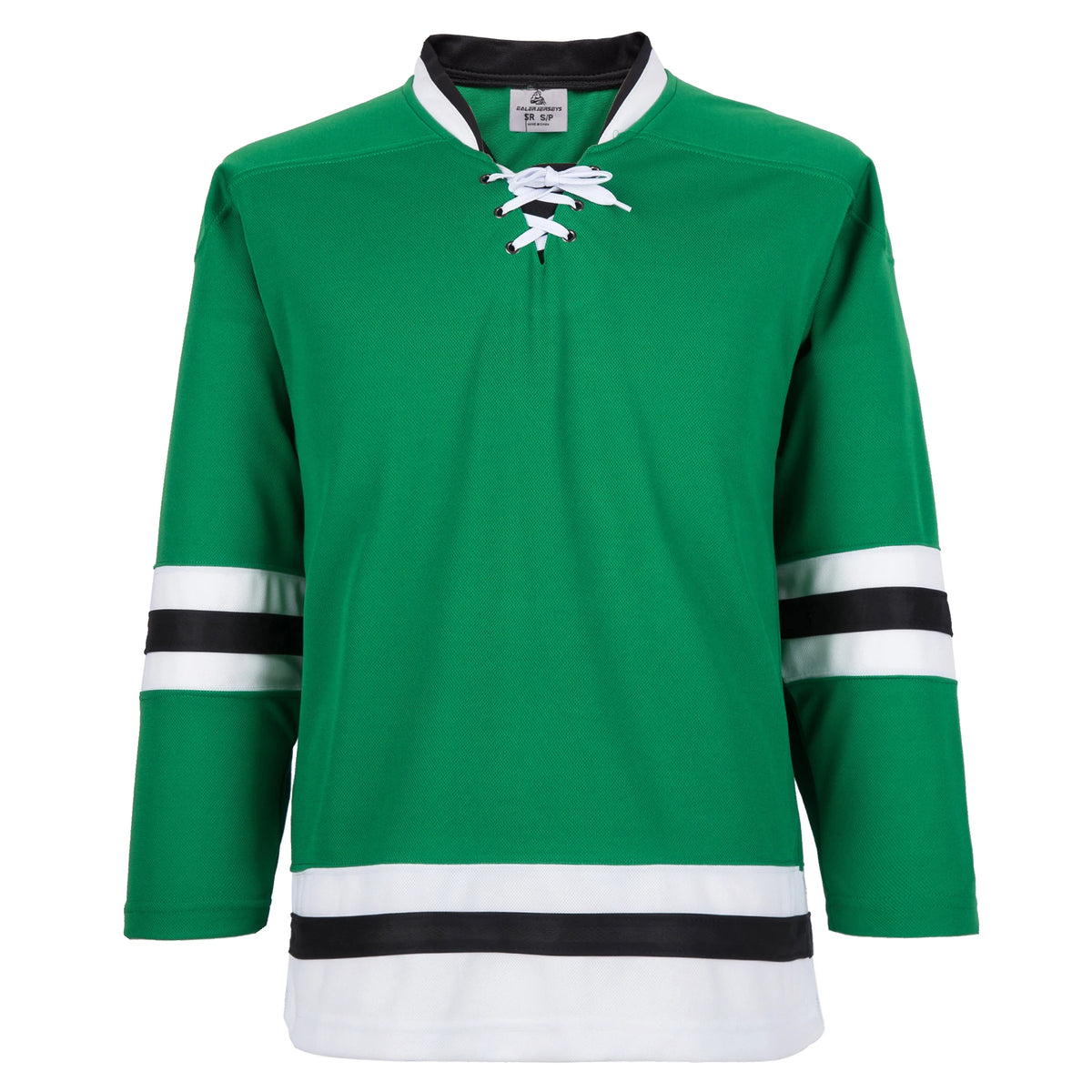 Blank Long Sleeve Ice Hockey Practice Jersey with Contrast Stripes