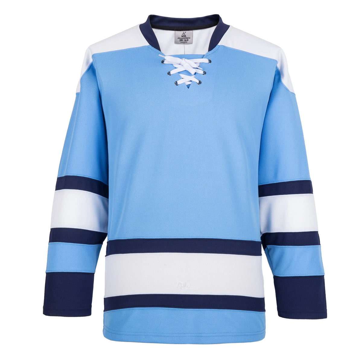 Blank Long Sleeve Ice Hockey Practice Jersey with Contrast Stripes