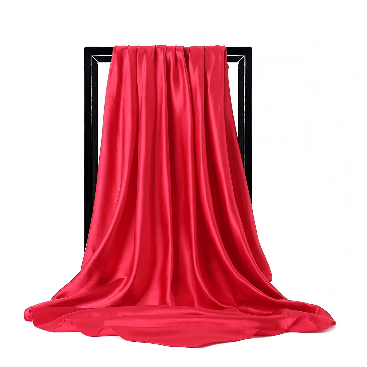 Solid Square Scarf with Smooth Satin Style Finish