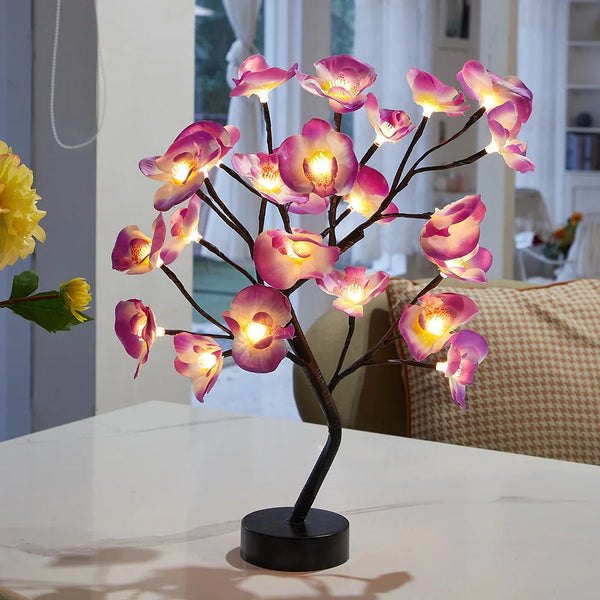 LED Table Lamp Lights Rose Flower Tree USB /Battery Night Lights Home Decoration Bonsai Christmas Lights Wedding Bedroom Decor